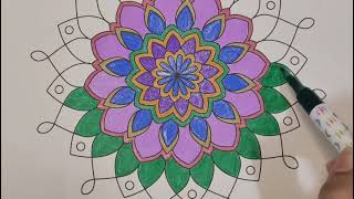 Most Satisfying Glitter Mandala Coloring For Stress Relief Relaxing Art Therapy Timelapse