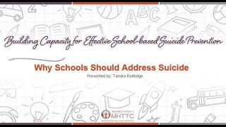 Building Capacity for Effective School-based Suicide Prevention (Introductory Video)