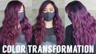 Hair Transformations With Lauryn Purple Balayage Pulp Riot Transformation Ep.1