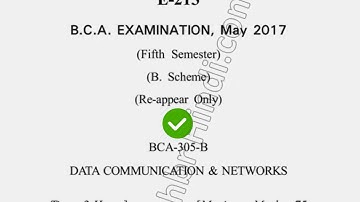 2017 Dcrust BCA 5th Sem Reappear Data Communication & Networks Question Paper