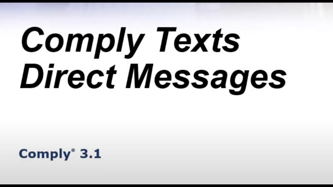 Comply 3.1 Direct Text Messages (NEW) - YouTube