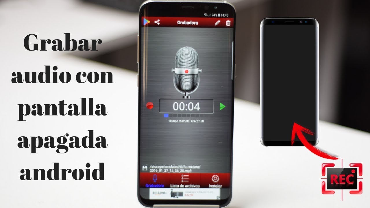 Grabar audio con pantalla apagada android - YouTube