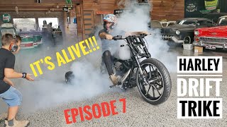 THE HARLEY DAVIDSON POWERED DRIFT TRIKE SMOKES RUBBER!