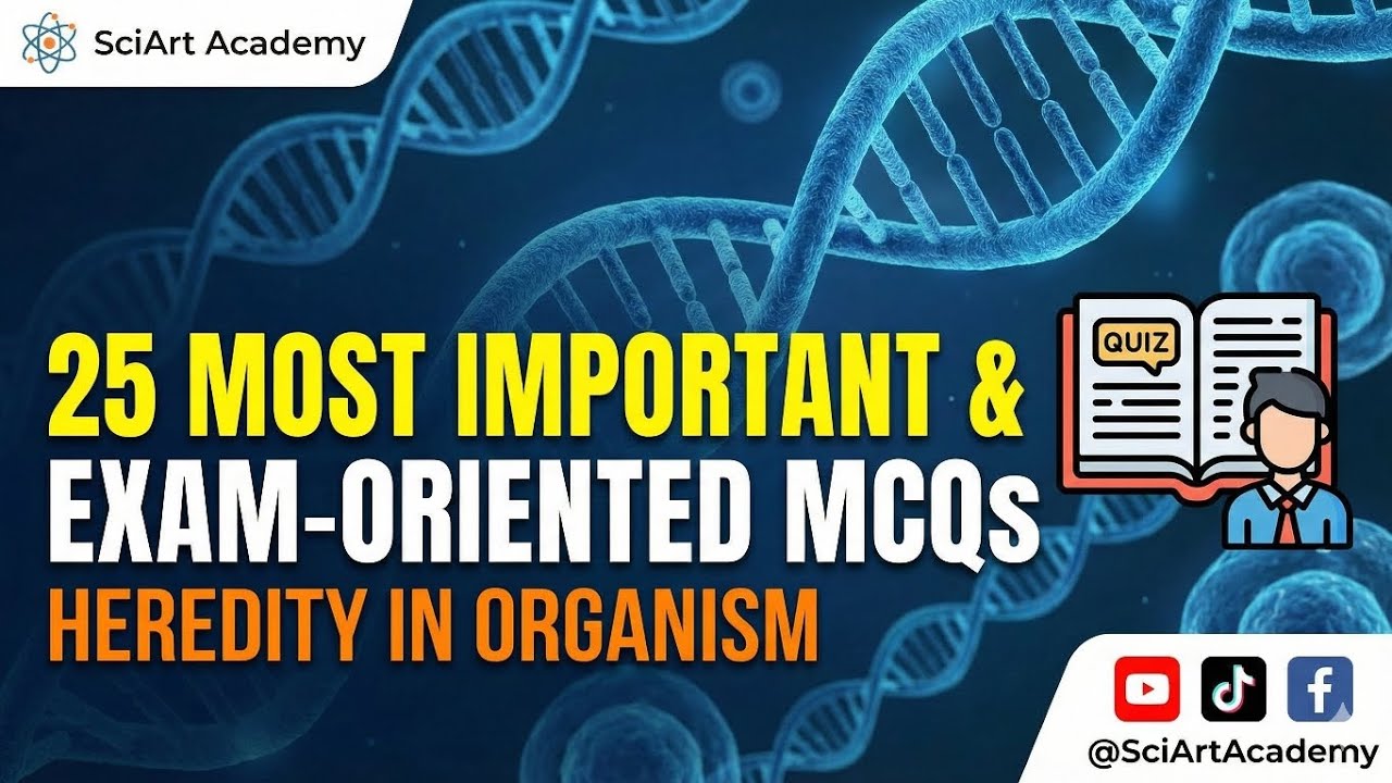 25 MOST IMPORTANT MCQs about Heredity in Organism | SciArt Academy