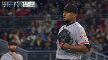 SF@SD: Suarez strikes out Hedges in the 4th