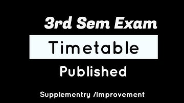 Third Sem Exam Timetable is out |Supplementry |Improvement #calicutuniversity