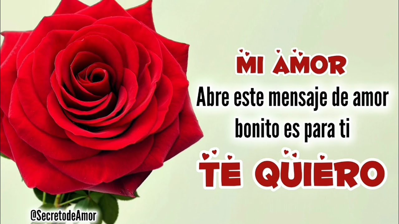 Hola mi amor TE AMO mira este MENSAJE DE AMOR bonito es para ti - YouTube