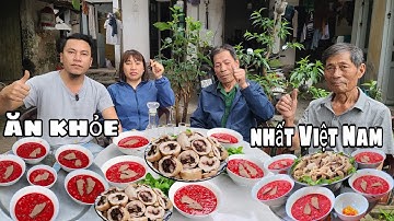 Cách làm 5 tô tiết canh.Lê Toàn Food,tiếp 2 cụ ông 70 tuổi ăn tiết canh ,đĩa lổng cổng