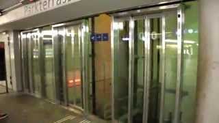 Three beautiful EMCH glass elevators station underpass Bern, Switzerland