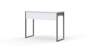 Function Plus Desk 2 Drawers White and Oak