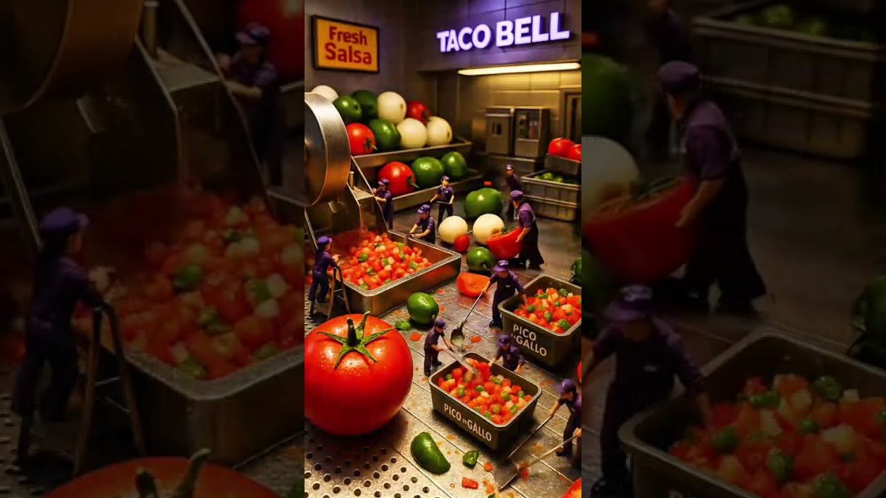 Mini workers making giant food #shortsviral #cartoon #flavorfulminiatures #funny #animation
