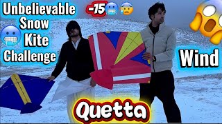 Kite Flying challenge On Snowfall🤩🥶plus Picnic and Quetta View😍🤩Enjoy A lot  screenshot 4