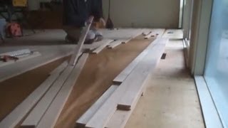 Unfinished Red Oak Hardwood Flooring Installation - YouTube