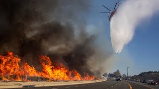 The california wildfire is threatening thousands of homes and ronald
reagan presidential library near los angeles. some 7,000 are under
evacuation ...