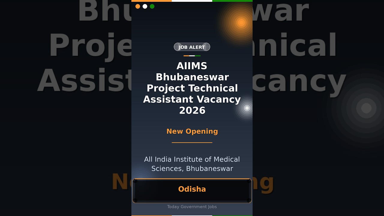 AIIMS Bhubaneswar Project Technical Assistant Vacancy 2026