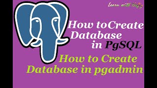 Create Database using pgsql in hindi Urdu, Create Database in PostgreSql using pgAdmin in Hindi Urdu