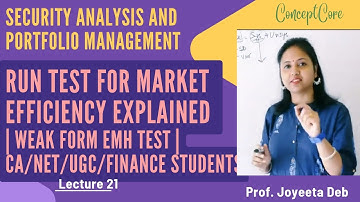 Run Test for Market Efficiency Explained | Weak Form EMH Test | CA/NET/UGC/Finance Students