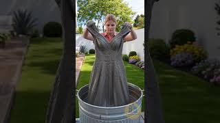 Wedding Dress to Beautiful Garden Sculpture! 🌷💖 #DIY #Transformation