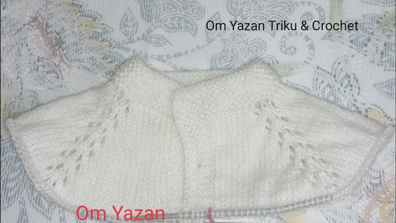 تعليم طريقة عمل جاكيت بيبي من الاعلى (من غرز الرقبة) تريكو وعمل زيادات كتف الريجلان (الجزء الاول)