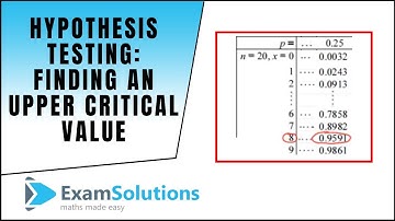 Hypothesis testing - Finding an Upper Critical Value : Binomial Distribution : ExamSolutions