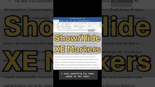 Show or Hide XE Markers in Word | Index Entry Codes Explained