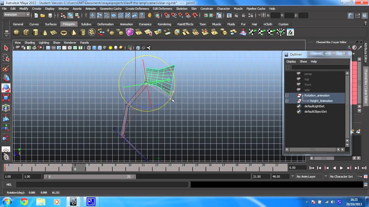 game dev tycoon mods Animation in Maya 2015 - Rig and animate a lamp - 9 Animate the head of the lamp using FK