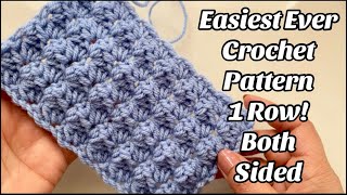 CROCHET PATTERN - BUMPY BLISS STITCH /1 ROW Easy Step by step Tutorial for Blankets & More US Terms