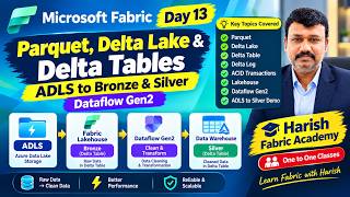 Microsoft Fabric Day 13 | Delta Lake & Parquet | ADLS → Bronze → Silver | Dataflow Gen2 | Tamil