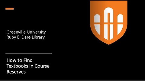 Finding Course Reserves