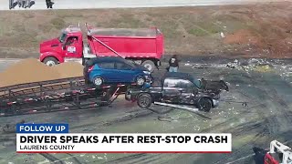 Driver speaks after rest stop crash