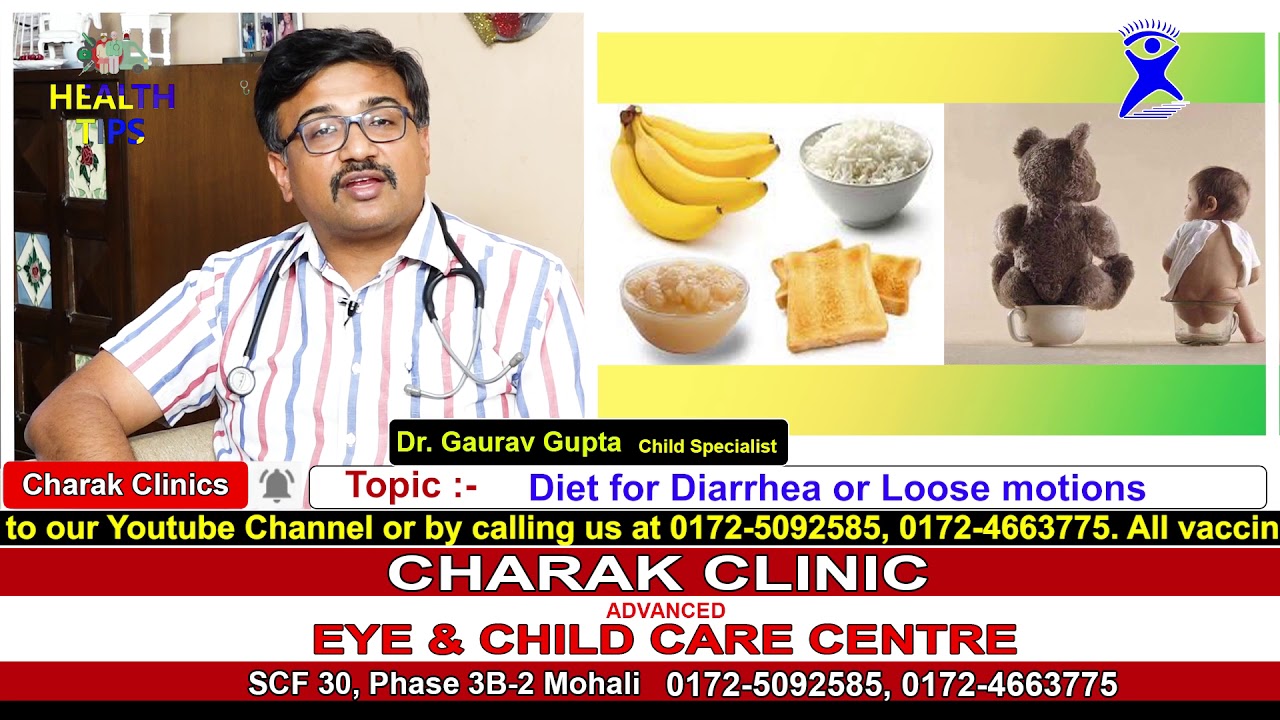 Diet for Diarrhea or Loose motions in Indian Children suggestions by