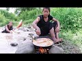 Found & catch fish In river flood for food - Fish soup spicy delicious for Eating delicious