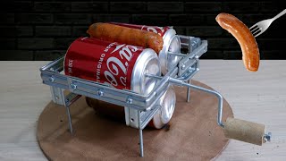 Maquina Giratoria Para cocción Salchichas,  Con Latas De Coca-cola