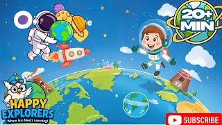 Explore Planet Earth for Kids! | Fun Learning Compilation | Continents, Layers, Landforms & Animals