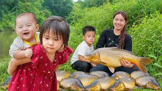 Mysterious Schools of Giant Fish in Pristine Wild Ponds | Fishing with Chuc Duong and Her Children