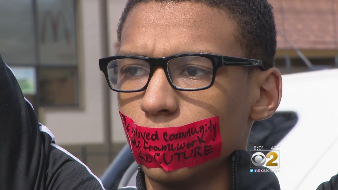 North Lawndale College Prep Students March In Silence