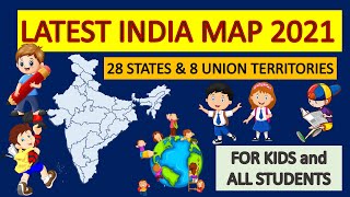 India map for kids | Indian states and union territories 2021 | animation