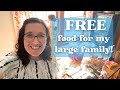 Large family free food haul  feeding my family with free food
