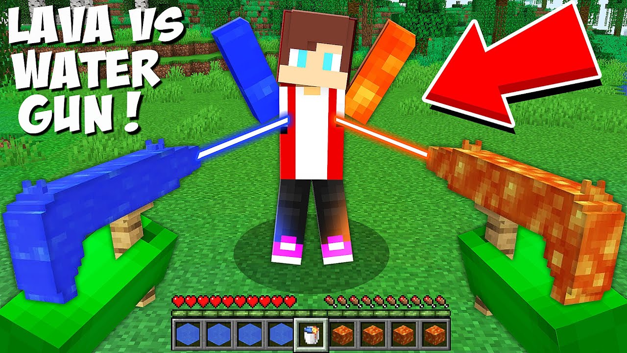 Mikey FIRED A LAVA VS WATER PISTOL AT JJ in Minecraft Challenge - Maizen