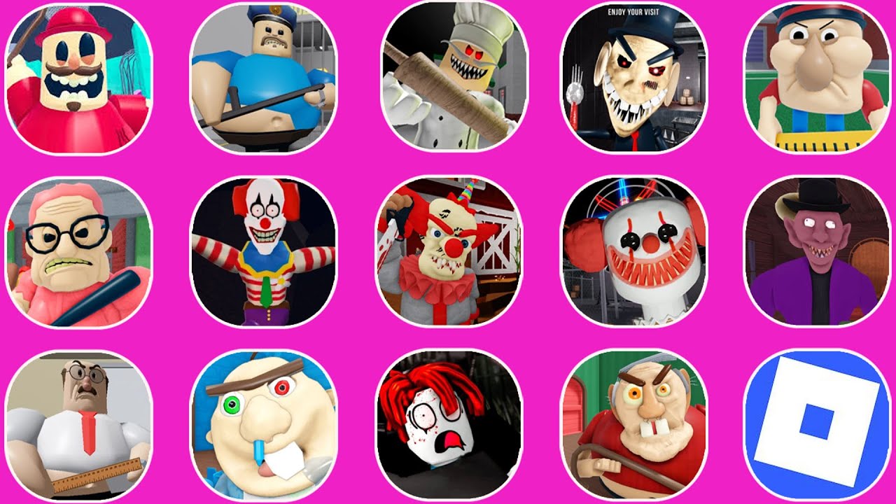 Roblox,Escape the Petshop!,BARRY'S PRISON RUN!,Escape The Carnival of Terror!,GRUMPY GRAN!