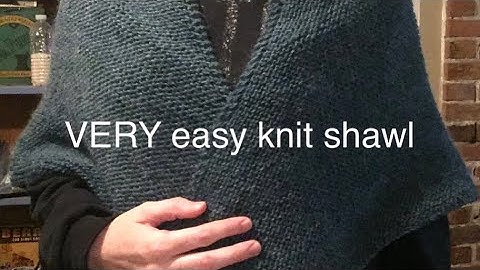 EASY Beginner Knit Shawl (Detailed, how to yarn over)