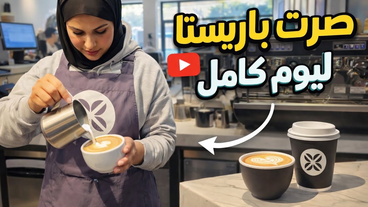 صرت باريستا ليوم كامل 😱 متتتتنه ضحك 😂🦦