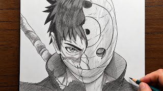 How to Draw Obito Uchiha – Step by Step | Naruto Art Tutorial