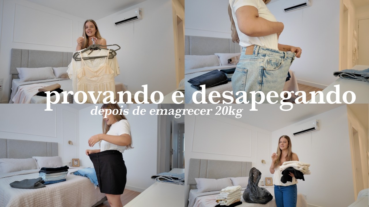 Limpa no guarda roupa depois de emagrecer 20kg: calças e blusas