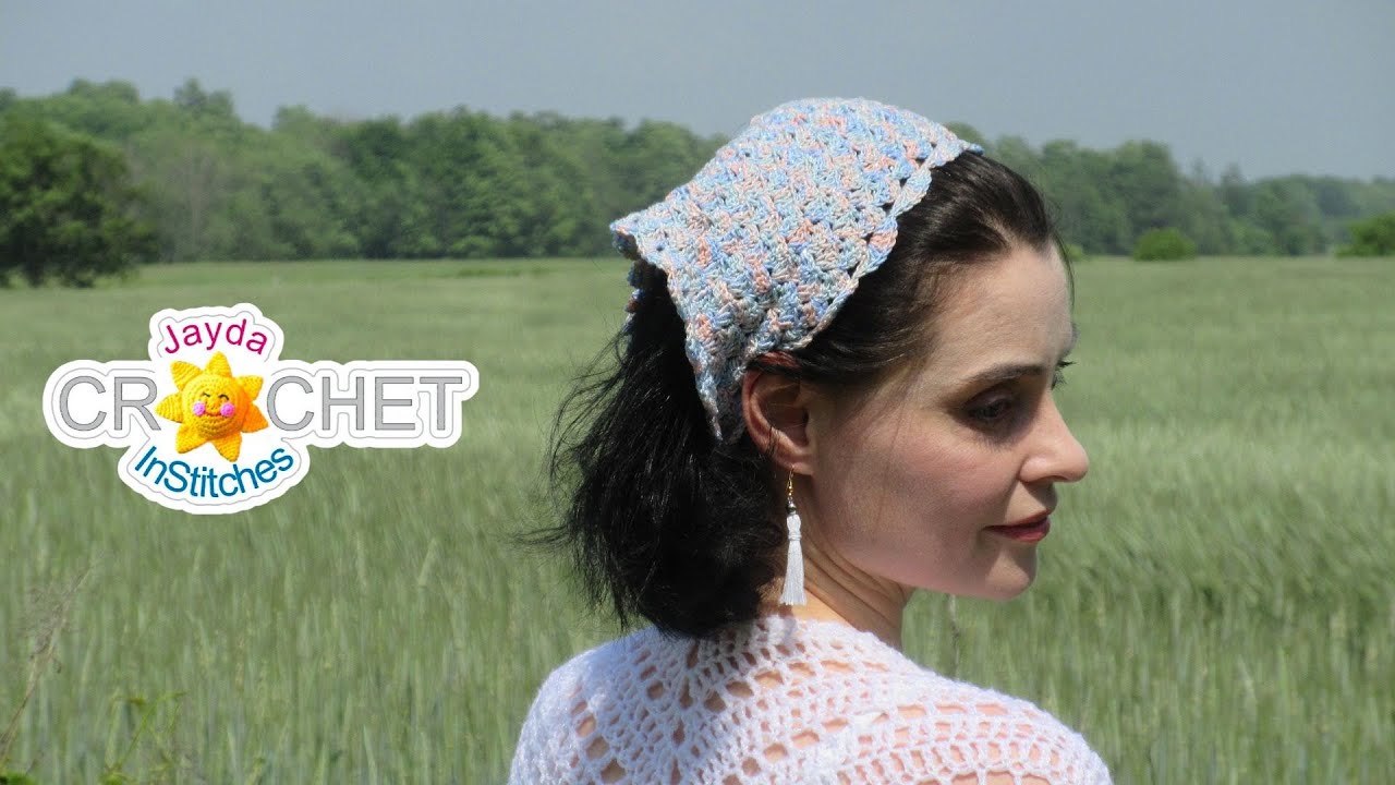 Boho Style Crochet Bandana! Crochet Headkerchief For Summer