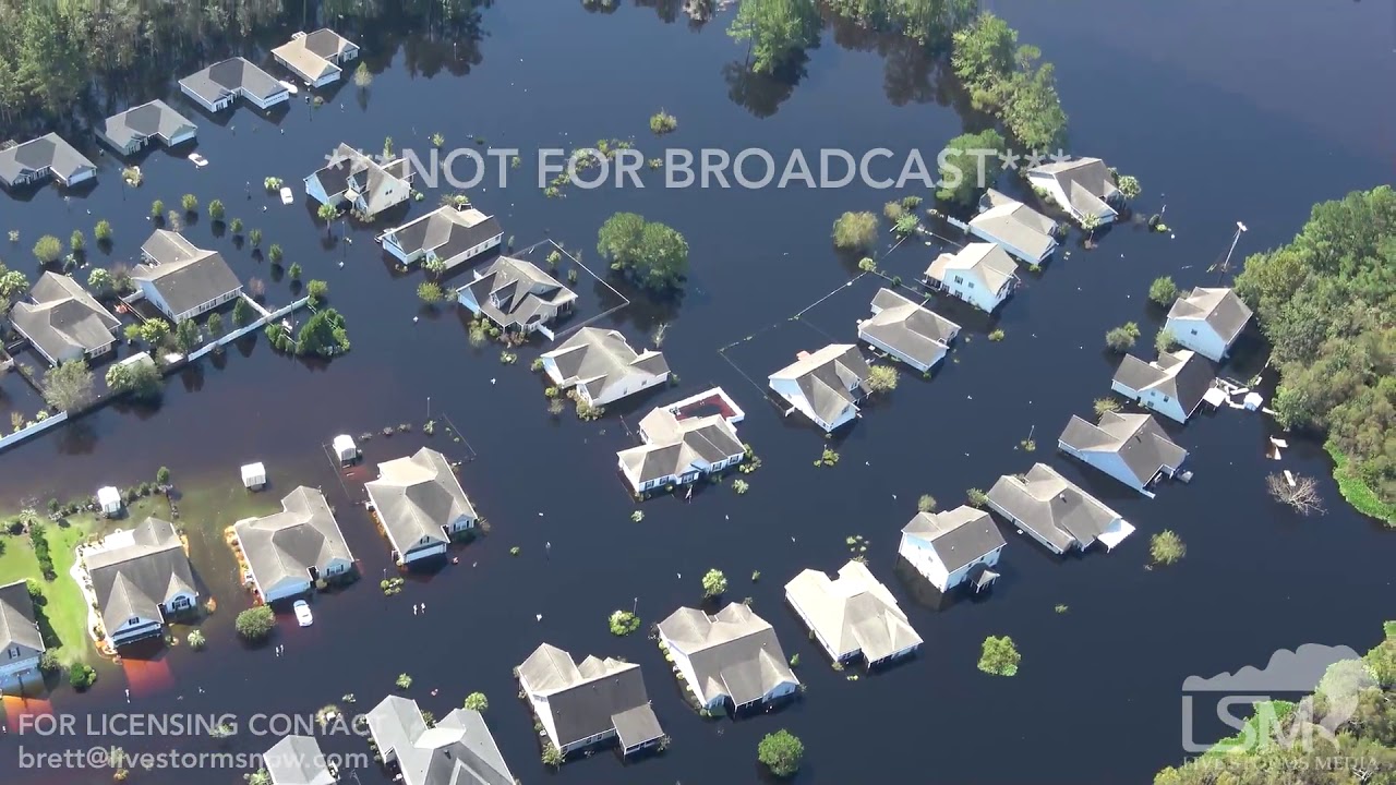 9262018 Conway, SC Helicopter Video of hundreds of flooded homes