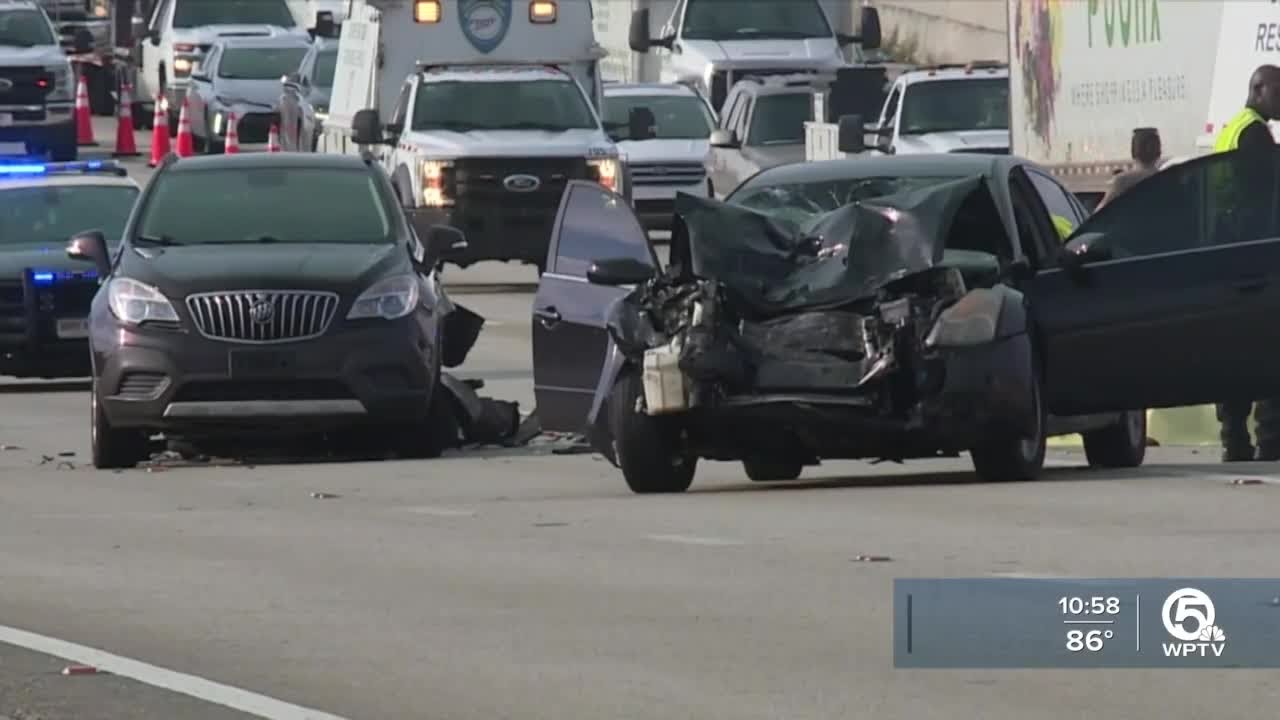 Deadly crash on Interstate 95 northbound in Delray Beach - YouTube