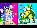 Oh No, We Became Parents for Baby Robot! || Good Babysitter vs Bad Babysitter || Avocado Couple