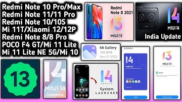 MIUI 14.0.1.0 India/Android 13/MIUI 13 India New Update/MIUI 14 System Launcher/Redmi Note 8 MIUI 13