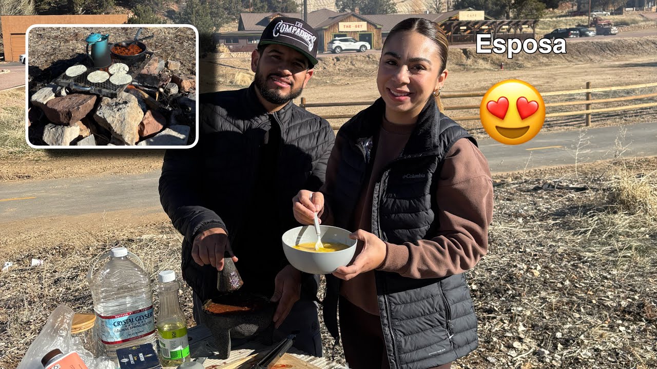 COCINANDO CON MI ESPOSA AFUERA 🍳👩🏽‍🍳👨🏽‍🍳